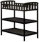 Dream On Me Emily Table à langer noire, livrée avec matelas à langer de 2,5 cm, dispose de deux étagères, station à langer portable, fabriquée en pin de Nouvelle-Zélande durable