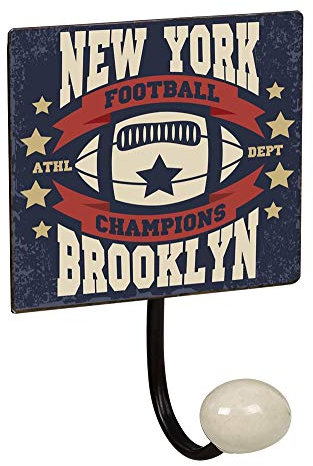 POIGNÉELINE Portemanteau Mur Vintage patère en Porcelaine Football Retro 100x155MM