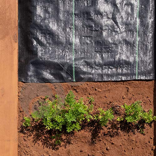 Dihl 4M x 10M Ground Fabric Landscape Garden Weed Control Membrane, Heavy Duty, 100gsm, Black, 430 Square Feet
