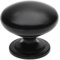SIRO Pomello per mobili in stile rustico, con viti, 1533, in metallo nero opaco, Ø 33 mm, 1 pezzo