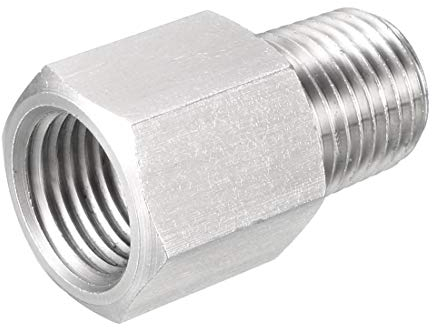 sourcing map Reduzierrohrverbindungsadapter 1/4 NPT Stecker auf 1/4 G Steckerdose Edelstahl