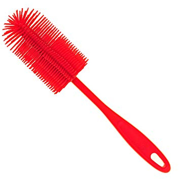Kochblume Silikon Spülbürste | Premium-Silikon & BPA frei| Hitzebeständig | Spülmaschinenfest | Für Töpfe, Pfannen, Gläser & Geschirr | Farbe: rot