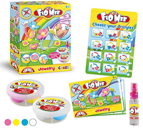 CRAZE FLO MEE + CLOUD SLIME Jewelry Schmuckset lufttrocknende Kugel-Knete Wolkenschleim Modellier-Set Bastelset 19740