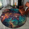 Fancytan Galaxis Rund Teppiche, Universum, Weltall, Nebelsterne, Star Teppich, große Bodenmatte für Wohnzimmer, Arbeitszimmer, Kinderzimmer, Universe, 120 cm Rund