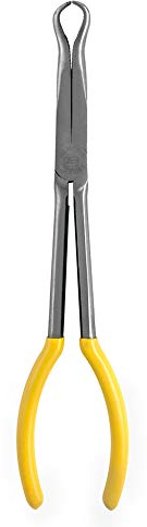 QWORK® Pinze lunghe a becco curvo, pinze a becchi Lunghi per Candele, pinza per candela di accensione, forma a O di pinza strumento di riparazione, 280mm / 11