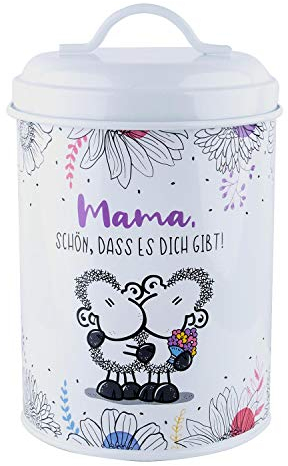 Sheepworld 46296 Keksdose Mama Schön dass es dich gibt, Metall Deckel, 130 cl Dose