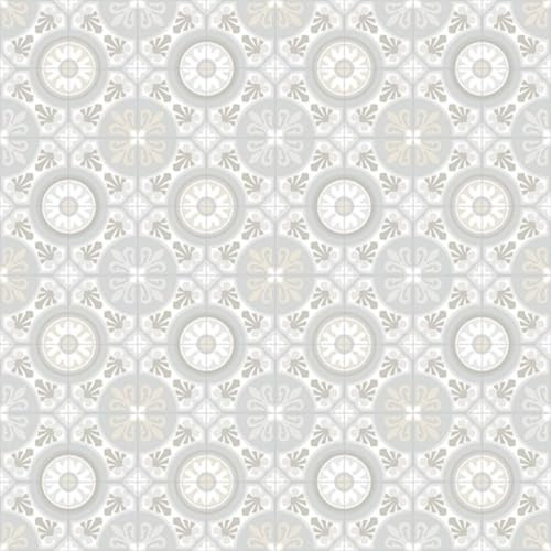 VINYL FLOORING UK White Grey Designer Non-Slip Vinyl Flooring Roll For LivingRoom, Kitchen, DiningRoom, 2.0mm Cushion Backed Vinyl Sheet, Waterproof Lino Flooring-2m(6'7) X 4m(13'1)-8m²
