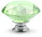 CZC HOME 10pcs 40mm Crystal Glass Door Drawer Knobs Diamond Cut Drawer Handles with 3 Sizes Screws for Cupboard Cabinet Wardrobe Home Decorating, Green