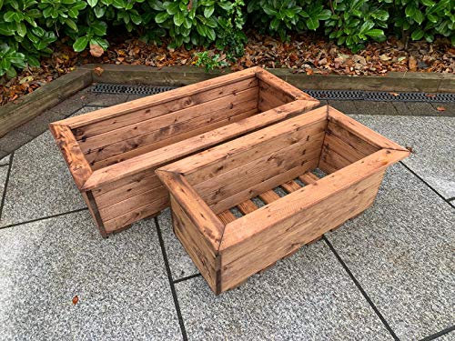 Charles Taylor 2 Piece Trough Set. 1x Extra large 1x Large Wooden Veg Trough Planter