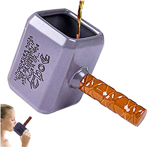 ZONSUSE Marteau de Thor, Tasse à Café Personnalisée en Céramique 3D, Grande Tasse de Bureau, Cadeau Original pour Homme Femme Enfants Anniversaire Noël 550 ml (Mjolnir)