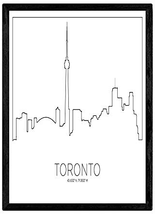 Nacnic Plakat mit Karte von Toronto. Blätter mit Skyline amerikanischen Städten, Südamerika und Kanada entwickelt, um mit Linien zu einem einzigen Hub. A3