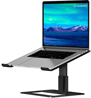 SOUNDANCE Adjustable Laptop Stand for Desk, Computer Stand, Ergonomic Laptop Riser Holder Compatible with 10 to 17.3 Inches Notebook PC Computer, BLACK