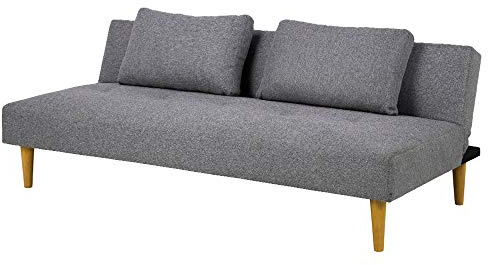 Selsey AVECT - Schlafcouch / Sofa mit Schlaffunktion - Stoffbezug in Grau, helle Holzbeine - ausklappbar, 180 cm brei
