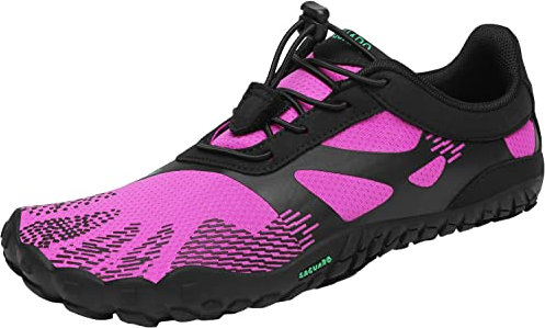 SAGUARO Barfußschuhe Herren Damen Traillaufschuhe Outdoor & Indoor Training Fitnessschuhe Wander Wald Strand Straße Laufschuhe Walkingschuhe Schnell Trocknend Badeschuhe, Iris Violett, 40 EU