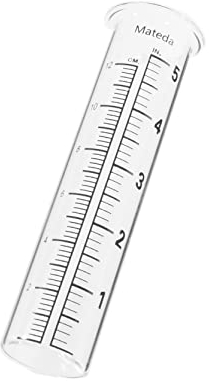Mateda 12,7 cm Kapazität Regenmesser Glas Ersatzrohr Lippen-Design ideal für Hof, Garten, Outdoor, Zuhause (1)