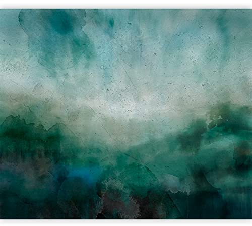 murando Fototapete selbstklebend Abstrakt 343x256cm Foto Tapete Tapetenfolie Möbelfolie Wandverkleidung Wandtapete Motivtapeten Bildtapete Wohnzimmer 3d Effekt Modern Aquarell grün blau a-A-0833-a-a