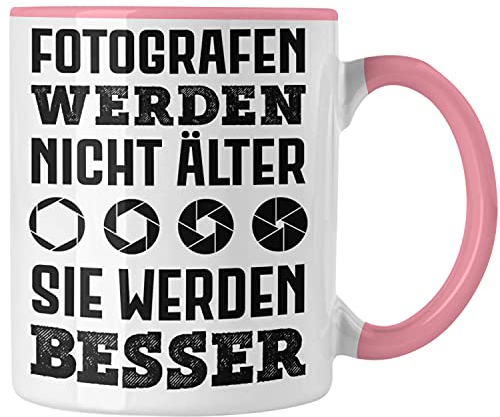 Trendation - Fotograf Tasse Zubehör Fotografie Geschenk Fotografieren Kaffeetasse Geschenkideen Lustiger Spruch (Rosa)