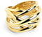 SINGULARU - Bague Triple Cross. Laiton avec Finition Plaqué Or 18Kt. Bijoux pour Femme. Taille 20