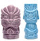 CKB LTD Tiki Ceramic Beakers Set of 2 Coloured Glasses Mugs Large Tall Tumblers Ceramic Cocktail Glasses Ideal for Hawaiian Luau Party Beakers Decorative Cups Drinkware (Blue and Purple)