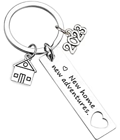 LUOKIFUR 2023 Nuova casa Portachiavi Regali di inaugurazione della casa Nuovo proprietario di casa Regali per la prima casa Migliori regali per il vicino Regali per coppie (Keychain)