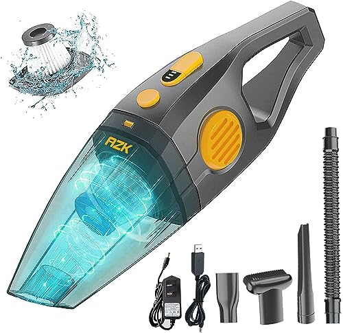 Dust Buster Upgrade Handheld Vacuum Cordless Rechargeable AZHZOLSK Handheld Vacuums 12000PA-14000PA High Power with Power Display for Car, Home, Office, Pet Hair Travel Cleaning Wet and Dry Use