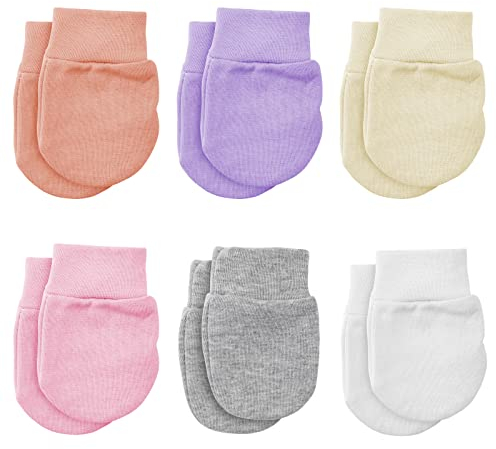 Yolev 6 Paar Neugeborene Handschuhe Baumwolle Winterhandschuhe Baby Fäustlinge für 0-6 Monate Baby Jungen und Mädchen