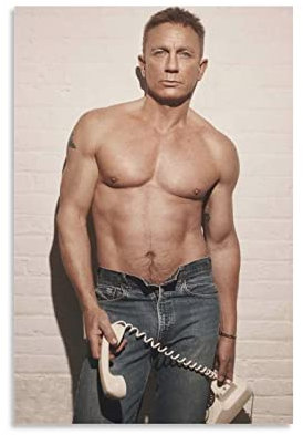 AIPHE Leinwand Bilder Daniel Craig Dekorative Leinwand Wandkunst Wohnzimmer Poster Schlafzimmer 60x90cm Kein Rahmen