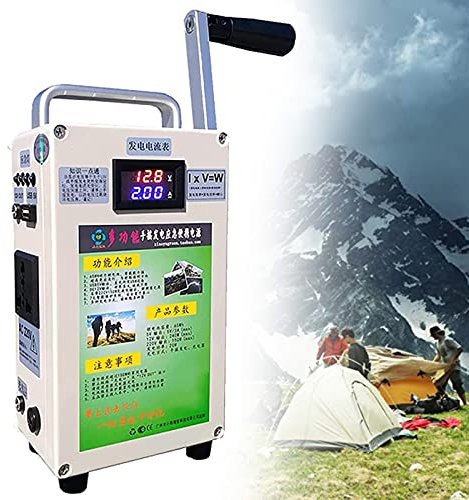 CHUNTIANMEI Generador De Manivela Manual, Generador Eléctrico De Emergencia Portátil Multifuncional con Manivela Manual para Acampar En El Hogar Al Aire Libre 220v 12v 5v Carga