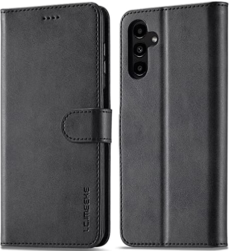 WAURZ Cover per Samsung Galaxy A34 5G, Custodia Cover Pelle Libro Portafoglio con Porta Carte Magnetica Supporto Protezione Flip Cuoio Antiurto Case Custodia Cover per Samsung Galaxy A34 5G,Nero