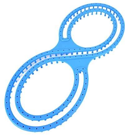 Knitting 8, Blaues Set mit Häkelnahtform aus Kunststoff, Afghanische Webstuhl-Stricknadeln Zum Basteln von Decken, Socken, Schals, Mützen