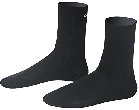 C-Skins 2023 Legend 4mm Thermal Neoprene Wetsuit Socks - Black - Glued and Blindstitched Seams - Reinforced kevlar sole Adult Footwear - 6
