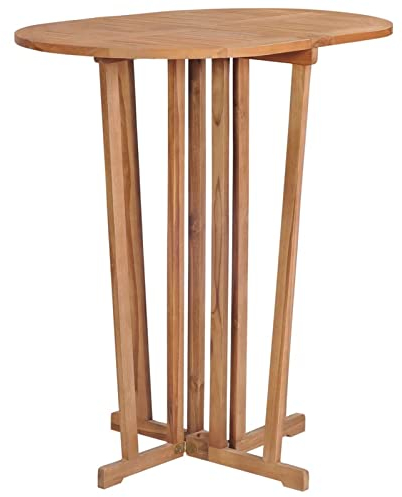 Chusui Bartisch Klappbar, Stehtisch, Bistrotisch, Bar Table, Gartentisch, Balkontisch, Outdoor-Tisch, Tisch Für Draußen, 90x65x105 cm Massivholz Teak