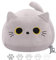 Tittaty Schwarze Katze Plüschtier Katze Kuscheltier Weiches Stofftier Kopfkissen Plüsch Kissen Christmas Toy Weihnachten Geburtstagsfeier Geschenke Dekoration (40 * 28cm) (Hellgrau)