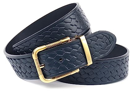 Anthoni Crown Unisex Damengürtel Gürtel, dunkelblau, 90