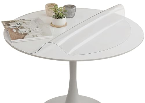 Runde Tischdeckel Tischdecken 1.5mm Dicke Dia.120cm runde Tischabdeckung Wischbare transparente Tischdeckel Tischdecke Küche Esszimmer Holz Möbel Schutzabdeckung
