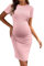 Ekouaer Robes de maternité pour Femmes Vêtements de maternité d'été à Manches Courtes pour Baby Shower Rose XXL