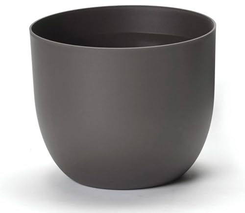 Euro 3 Plast Pflanzkübel 'Rio', anthrazit, Ø 34 x H 28 cm