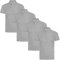 True Face Mens Polo Shirt Plain Tshirt Short Sleeve Summer Work Pique T Shirt Workwear Adult Tee Classic Casual Top Grey Plain - 4 Pack M