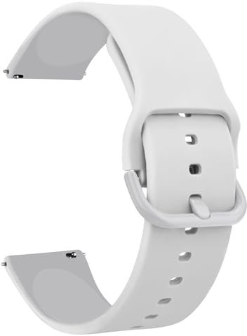 20mm 22mm Silicone Watch Strap for Women Men, Quick Release Replacement Strap with Stainless Steel Buckle Sport Watchbands Wrist Straps, smart watch wristband (22mm, White)