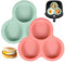 Egg Mould for Air Fryer, 2Pcs Reusable Silicone Air Fryer Egg Pan Non Stick Air Fryer Silicone Moulds with 3 Cavities Waffle Maker Pan for Air Fryer Baking Accessories