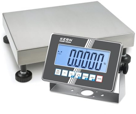 Kern IXC 10K-4L - IoT-Line Edelstahl-Plattformwaage, Ablesbarkeit [d]: 0,5 g, Wägebereich [Max]: 15 kg, Wägeplatte: BxTxH 400x300x114 mm (Edelstahl)