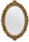OIGUMR Ovaler Wandspiegel, Vintage, Hängespiegel für Schlafzimmer, Wohnzimmer, Kommode, Dekor (Gold; Rahmengröße: 39,9 x 28,4 cm)