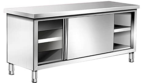 Edelstahl-Küchenvorbereitungs- und Arbeitstisch, gewerblicher Arbeitstisch, Arbeitsstation für Restaurant, Geschäft, Lager, Zuhause, Küche, Garagenregal
