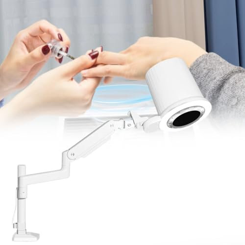 Profesional Nail Dust Extractor, Low Noise Strong Suction Power Adjustable 5 LED Brightness Nail Dust Collector, Universal Table Mount Dust Collector, Fan Operating Speed 4300rpm