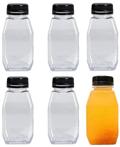 QXCFTW 6-Pack Mini Fridge Bottles with Lids, Ideal for Milk, Juice & More