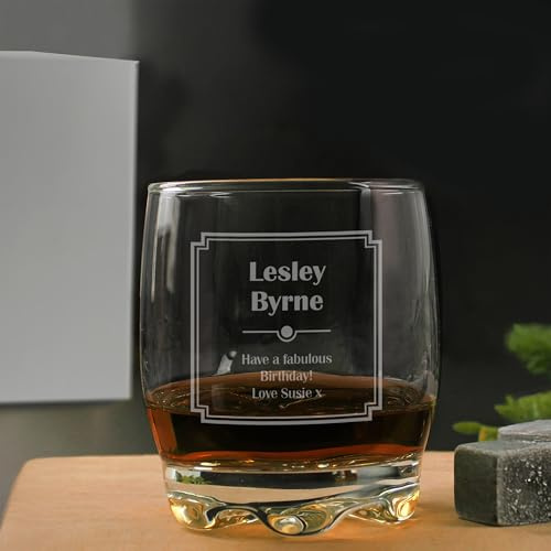 Custom Personalised Art Deco Tumbler - Christmas, Birthday, Father's Day, Anniversary, Valentine's Day, for Him