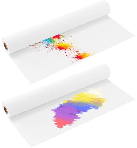 HONYUET Lot de 2 rouleaux de papier à dessin blanc portable de 44 cm x 25 m pour loisirs créatifs, emballage de cadeaux
