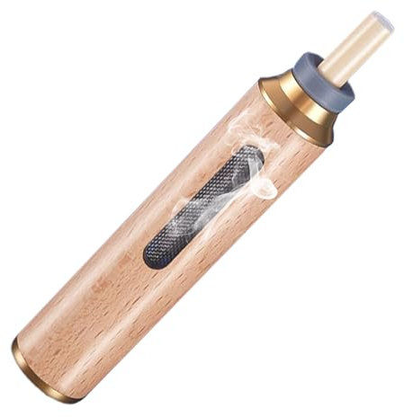 YJFY 1 juego de ceniceros de bolsillo de madera para cigarrillos, portacigarrillos portátil, capacidad para 5 cenizas de cigarrillos, para el uso en el trabajo, en el coche y en viajes (dorado)