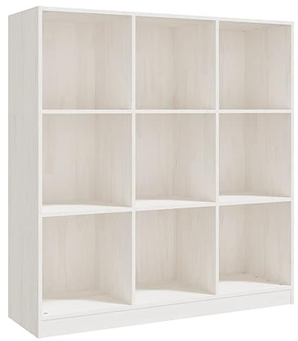 SXJEQOC Regal Wohnzimmer Cd Regal DVD Regal Manga Regal - Bücherregal/Raumteiler Weiß 104x33,5x110 cm Massivholz Kiefer für Arbeitszimmer Büro Schlafzimmer Wohnbereich