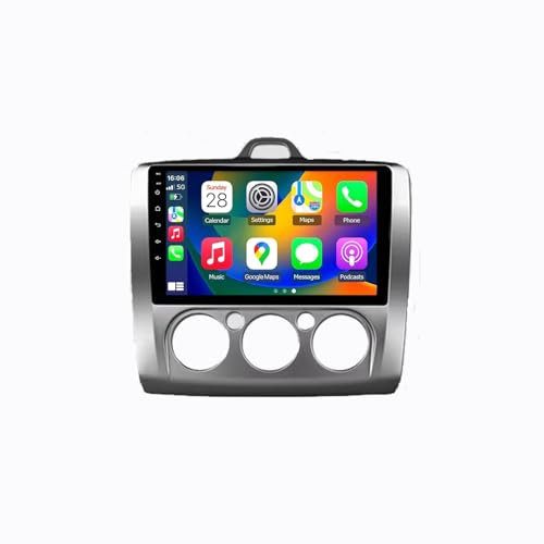 Android 13 2 DIN Pantalla Táctil Radio 9 Coche Pantalla para Ford Focus EXI MT 2 3 Mk2 2004-2011 con Enlace Espejo/Navegación GPS/Radio FM/BT/Mandos Volante/Reproductor Multimedia(6G+128G)